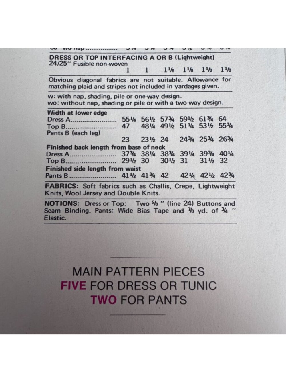 Vogue Sewing Pattern 1168 Dress Tunic Top Pants 1970s Stan Herman Size 14 Uncut - Picture 8 of 12